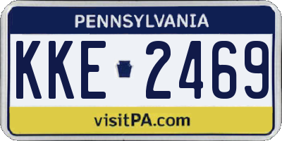 PA license plate KKE2469