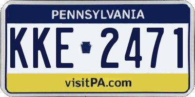 PA license plate KKE2471