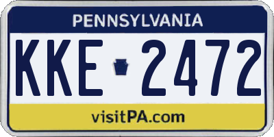 PA license plate KKE2472