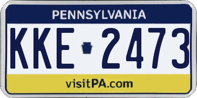 PA license plate KKE2473