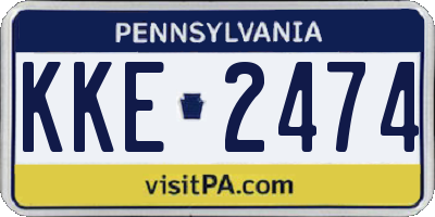 PA license plate KKE2474