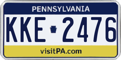 PA license plate KKE2476