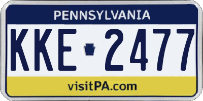 PA license plate KKE2477
