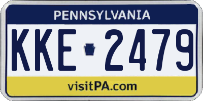 PA license plate KKE2479