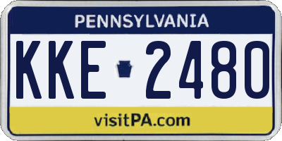 PA license plate KKE2480
