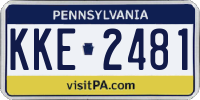 PA license plate KKE2481