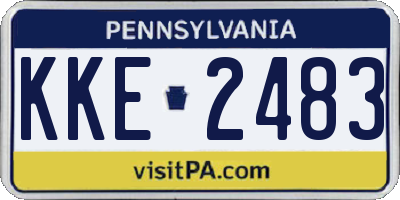 PA license plate KKE2483