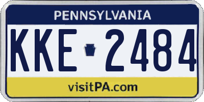 PA license plate KKE2484