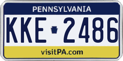 PA license plate KKE2486