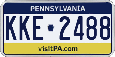 PA license plate KKE2488