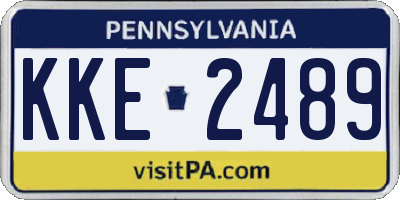 PA license plate KKE2489