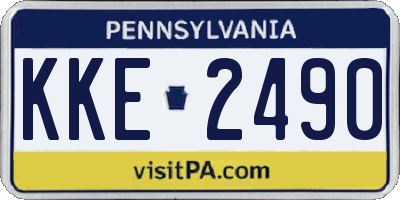 PA license plate KKE2490