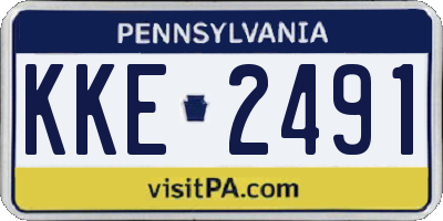 PA license plate KKE2491