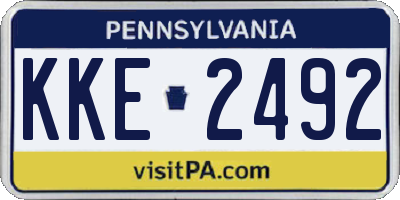 PA license plate KKE2492