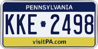PA license plate KKE2498
