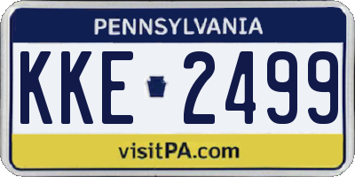 PA license plate KKE2499