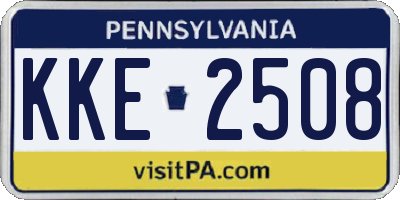 PA license plate KKE2508