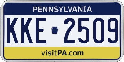 PA license plate KKE2509