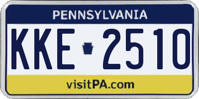 PA license plate KKE2510