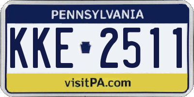 PA license plate KKE2511