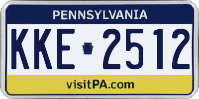 PA license plate KKE2512