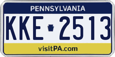 PA license plate KKE2513