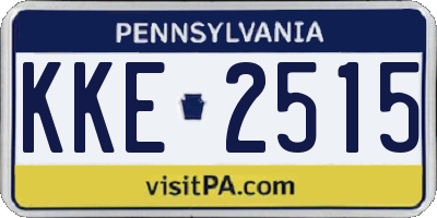 PA license plate KKE2515