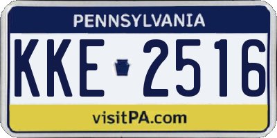 PA license plate KKE2516