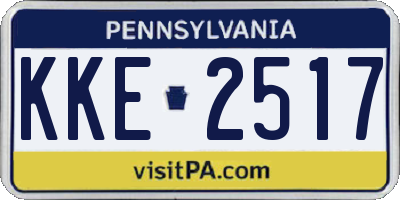 PA license plate KKE2517