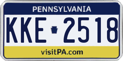 PA license plate KKE2518