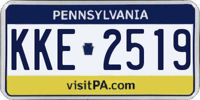 PA license plate KKE2519
