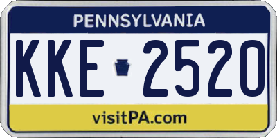 PA license plate KKE2520