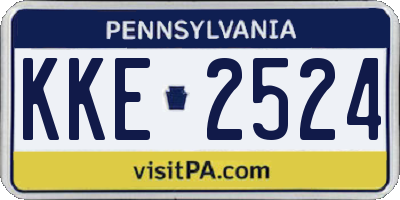 PA license plate KKE2524
