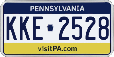 PA license plate KKE2528