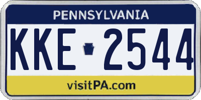 PA license plate KKE2544