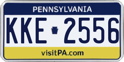 PA license plate KKE2556