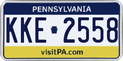 PA license plate KKE2558