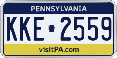PA license plate KKE2559