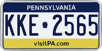 PA license plate KKE2565