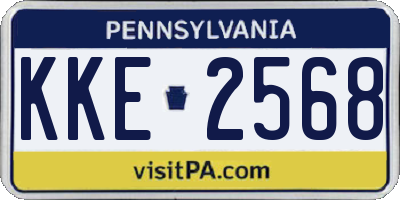 PA license plate KKE2568