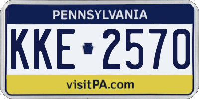 PA license plate KKE2570