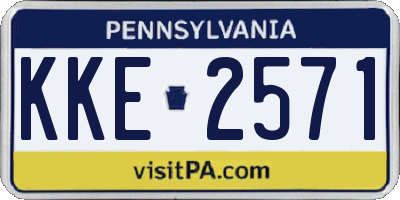 PA license plate KKE2571