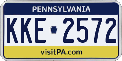 PA license plate KKE2572