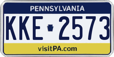 PA license plate KKE2573