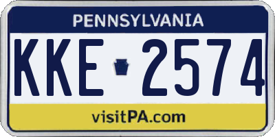 PA license plate KKE2574