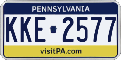 PA license plate KKE2577