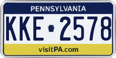 PA license plate KKE2578