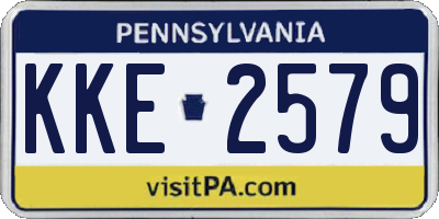 PA license plate KKE2579