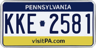 PA license plate KKE2581