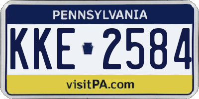 PA license plate KKE2584